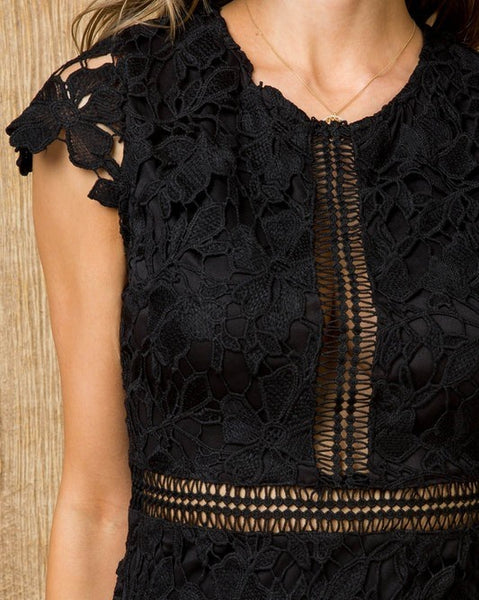 Black Crochet Lace Dress
