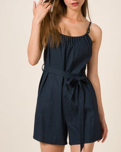 Deep Navy Linen Romper