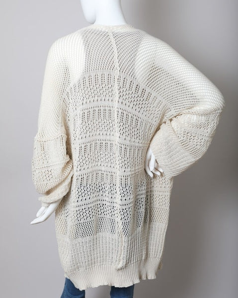 Cream Netted Cardigan