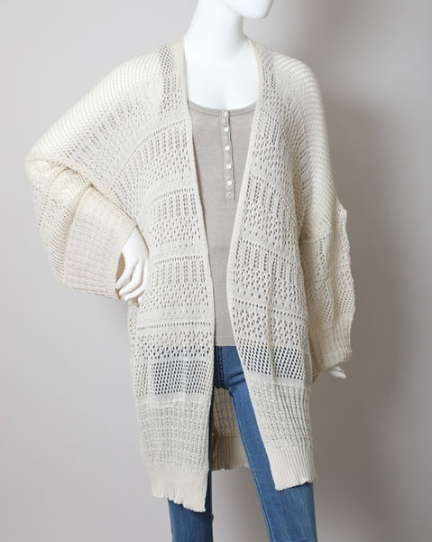 Cream Netted Cardigan