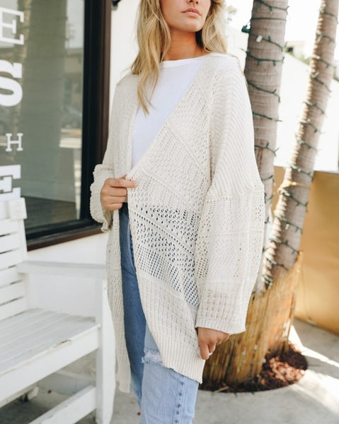 Cream Netted Cardigan