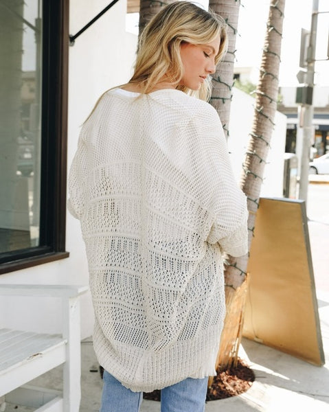 Cream Netted Cardigan