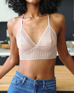 Ibiza - Blush Ribbed Lace Bralette