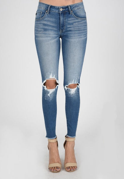 Zach - Medium Wash Slit Denim