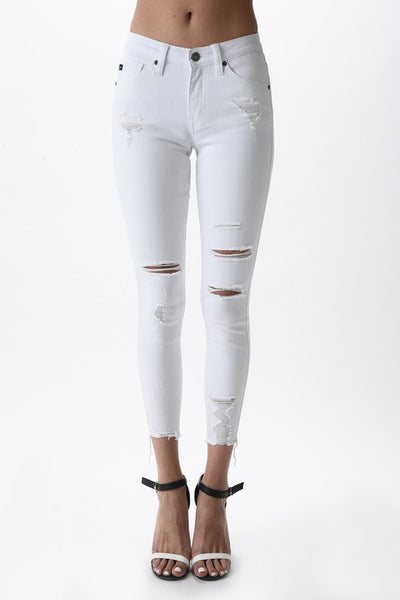 Troy - White Slit Denim