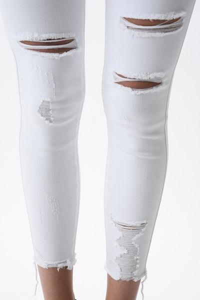Troy - White Slit Denim