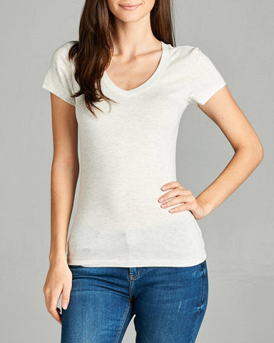 V-Neck Tee - Oatmeal