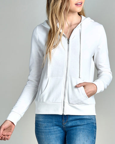 Comfy Full Zip Jacket - White